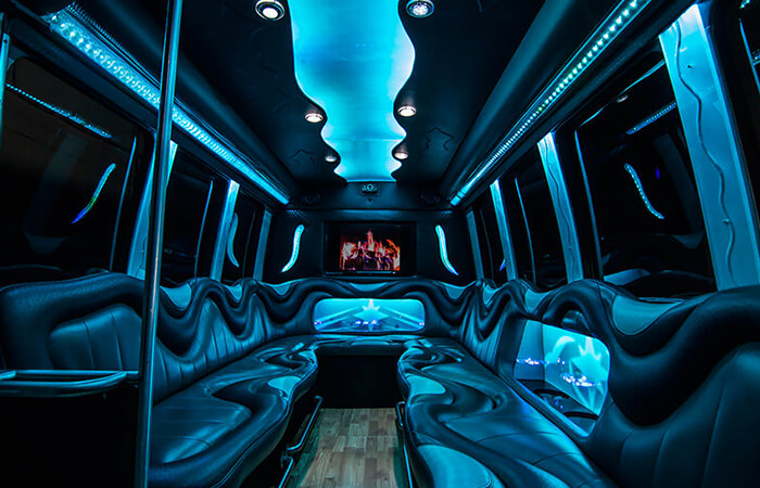 Inside a Charlotte limo bus
